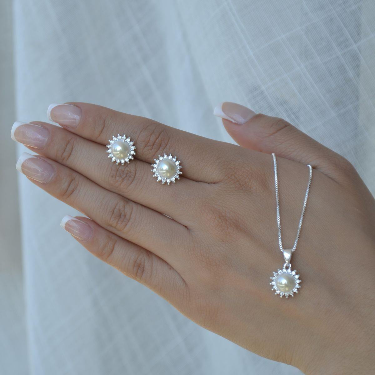 Conjunto Prata Leve Perola