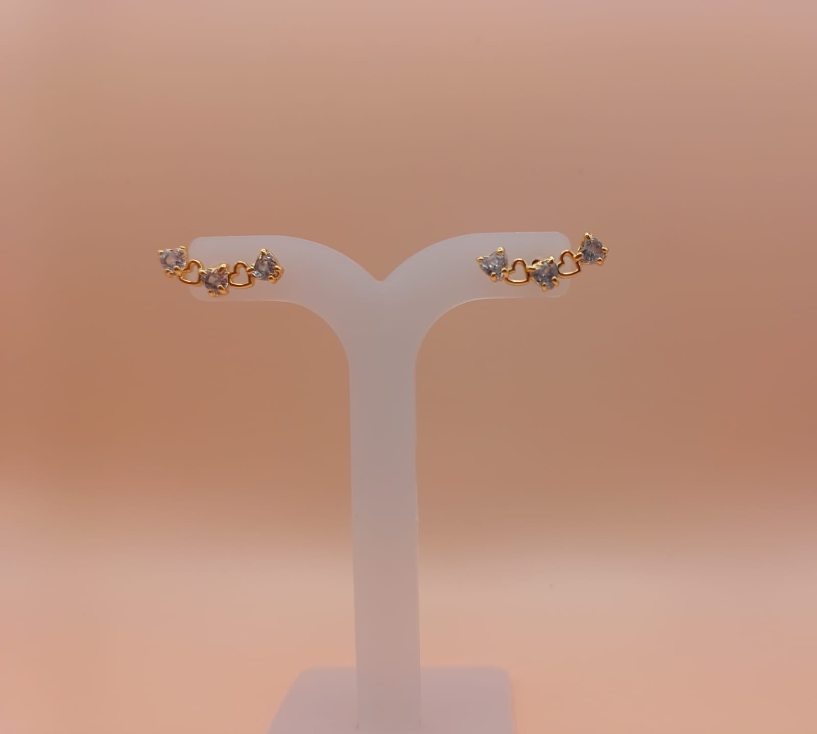 Brinco Corações Zircônia