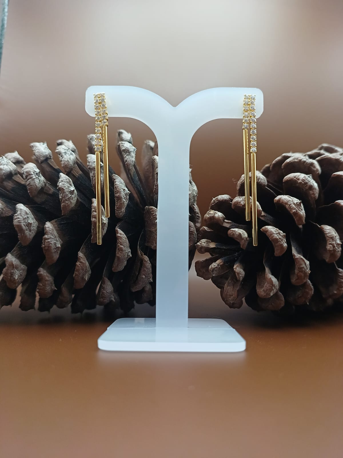 Brinco Franja com Micro Zirconias Cravejadas