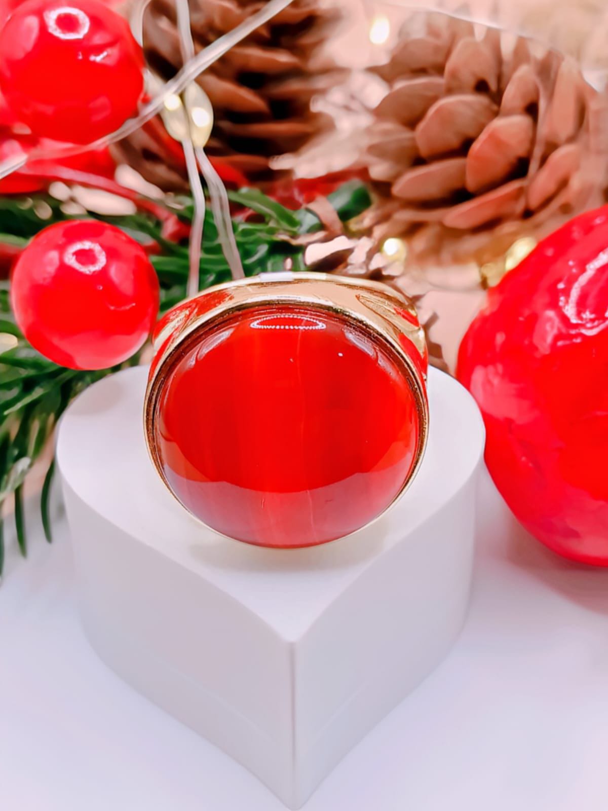 Anel Ágata Vermelha