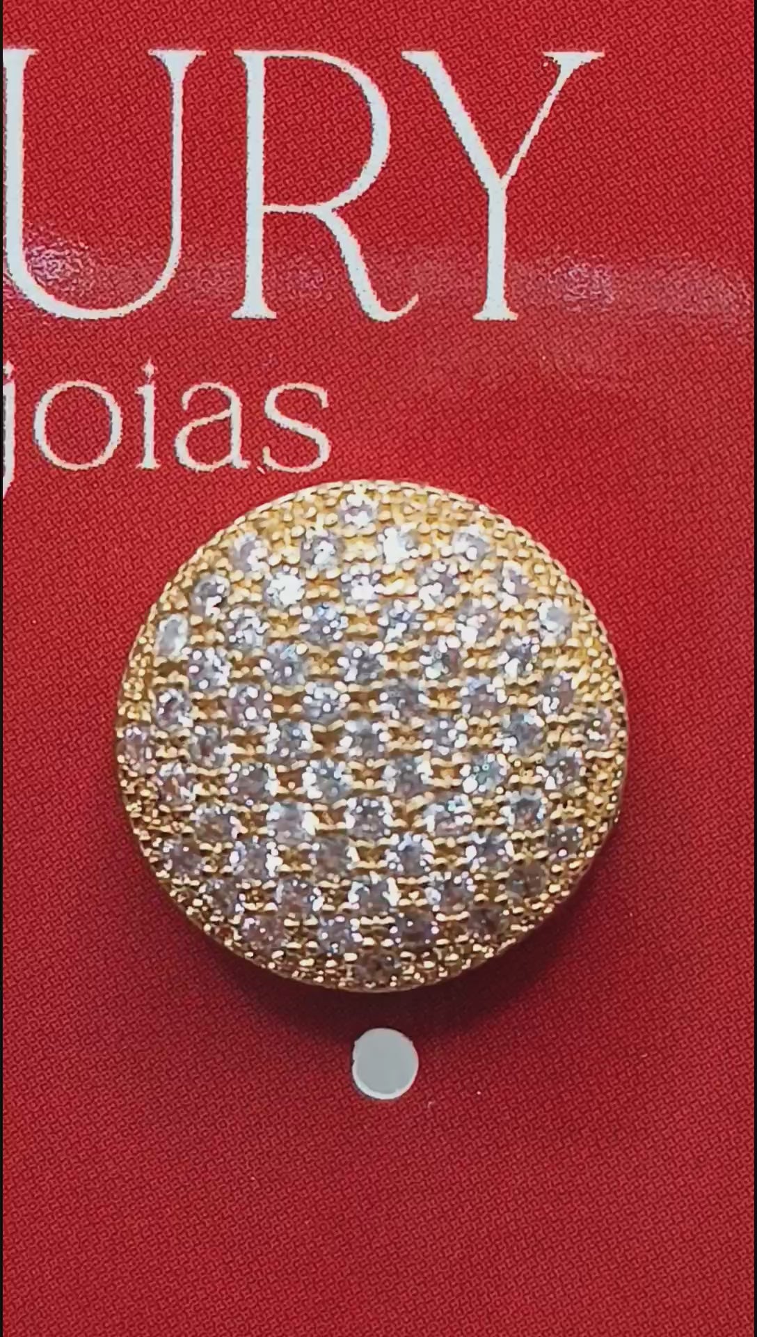 Brinco Pizza Cravejado Zircônia