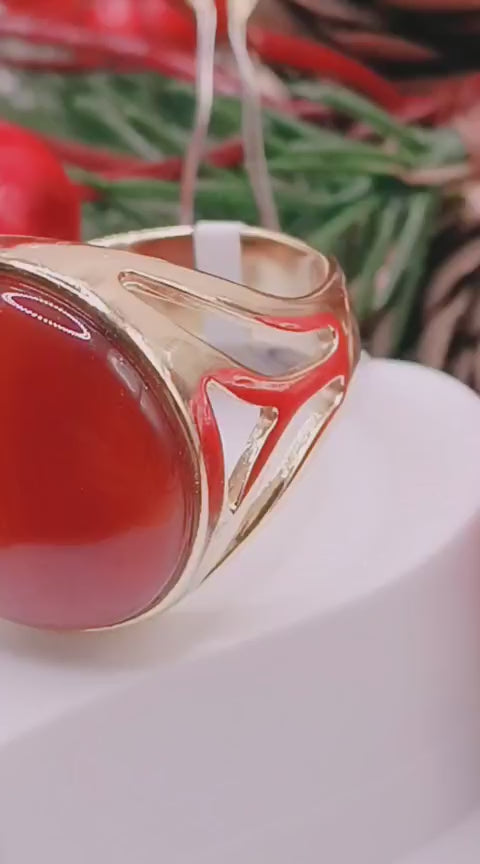 Anel Ágata Vermelha