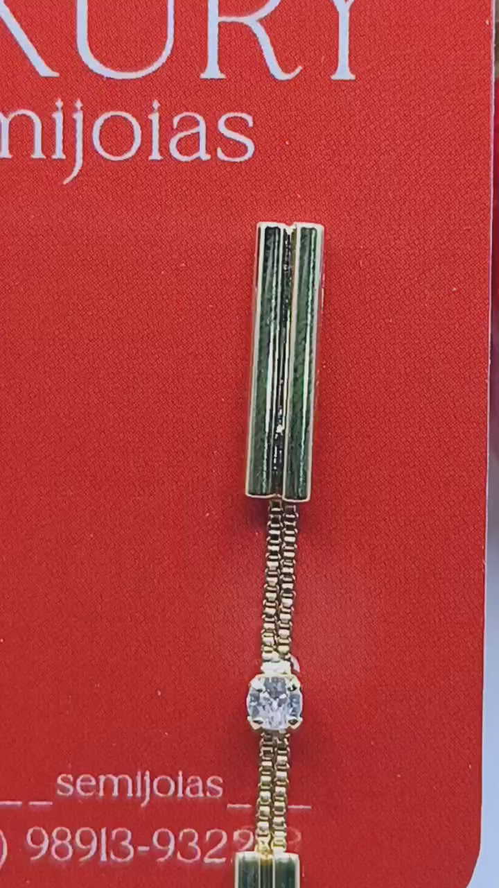 Brinco Fio com Zirconia no Meio