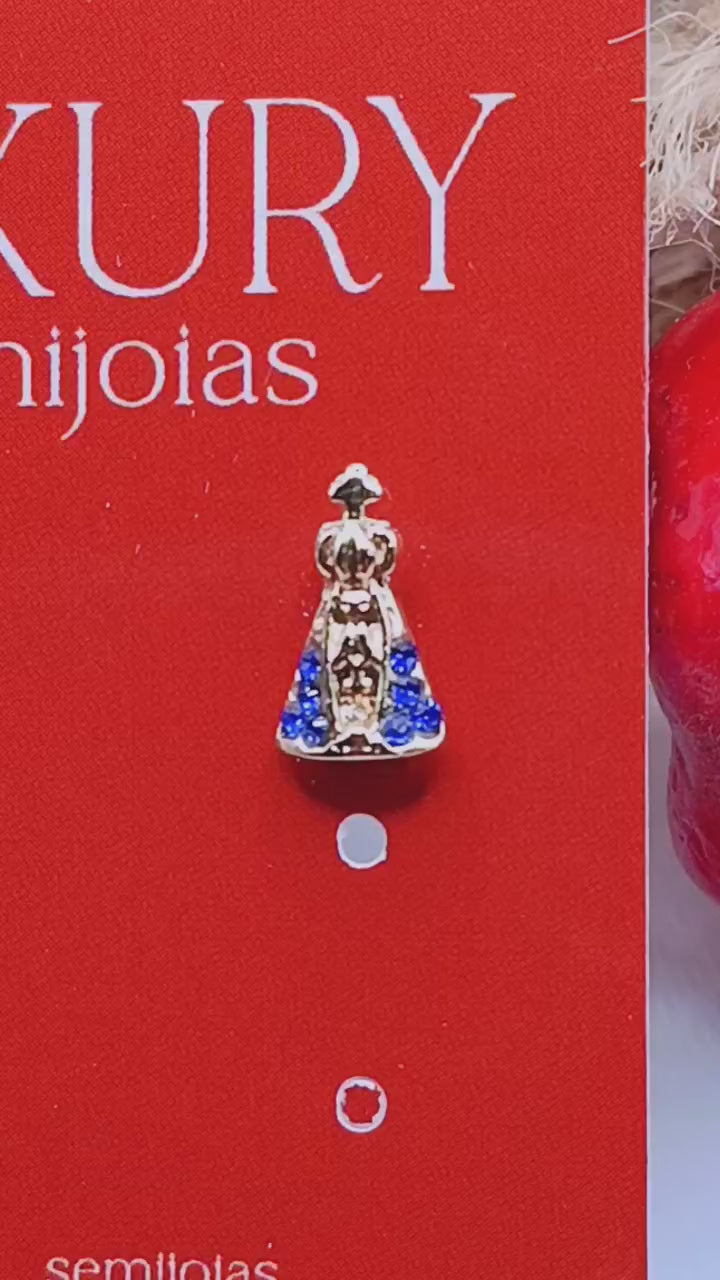 Brinco Nossa Senhora Pequeno Manto Azul