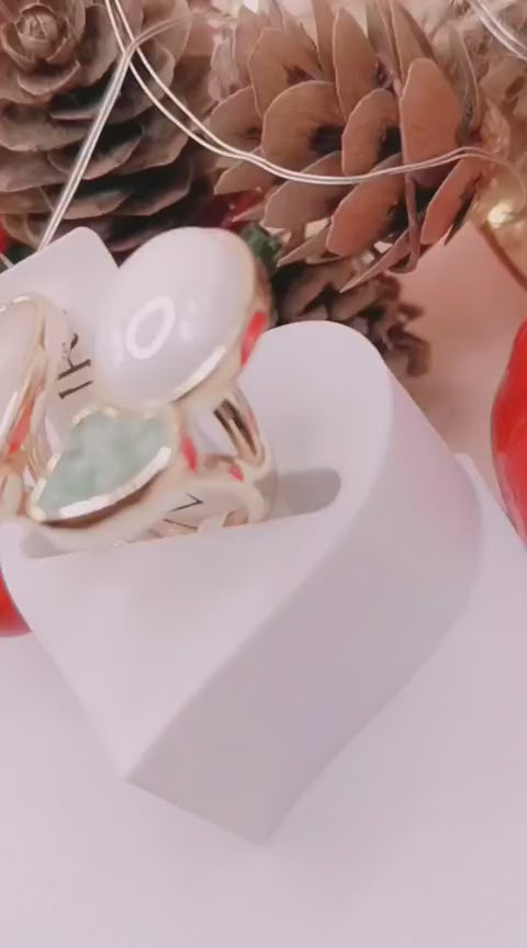 Anel Ágata Verde, Opalina e Madrepérola