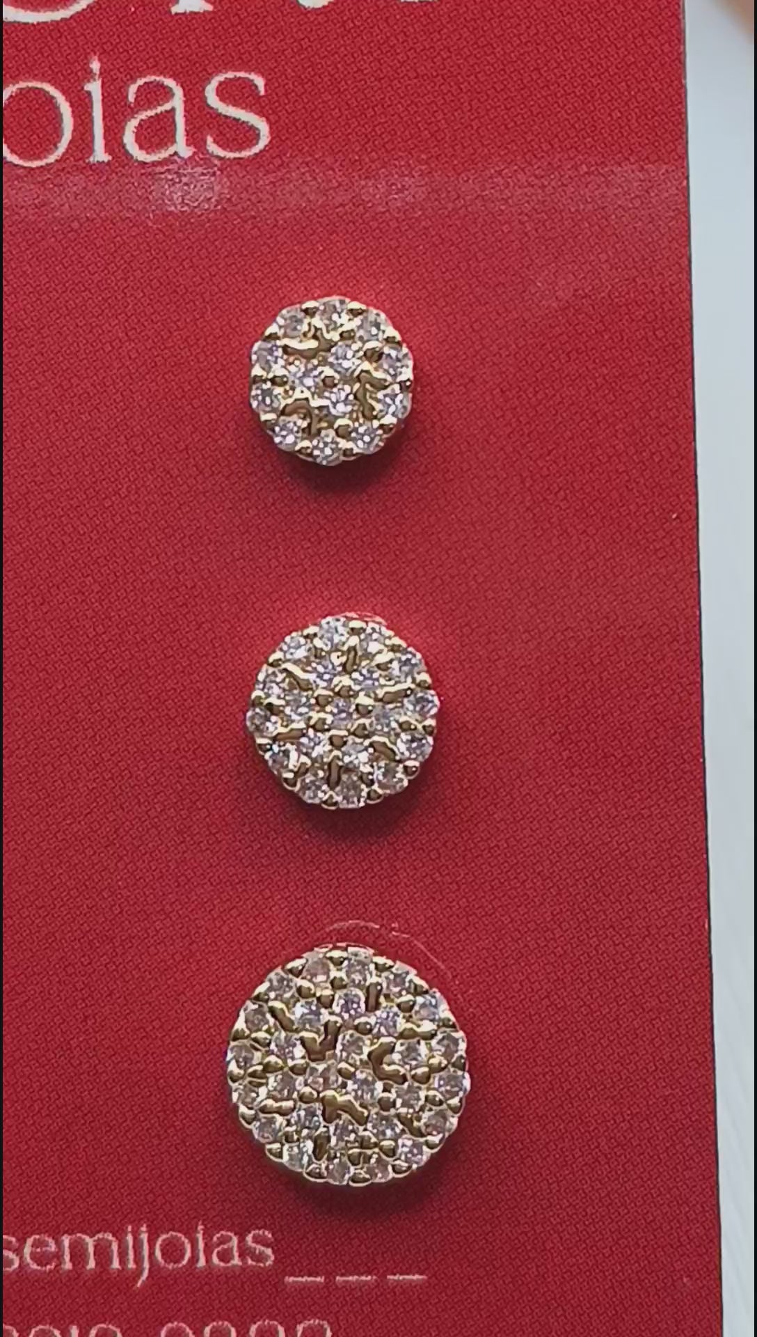 Brinco Trio de Esferas Cravejado