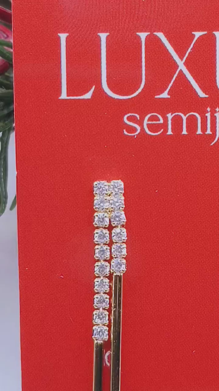 Brinco Franja com Micro Zirconias Cravejadas