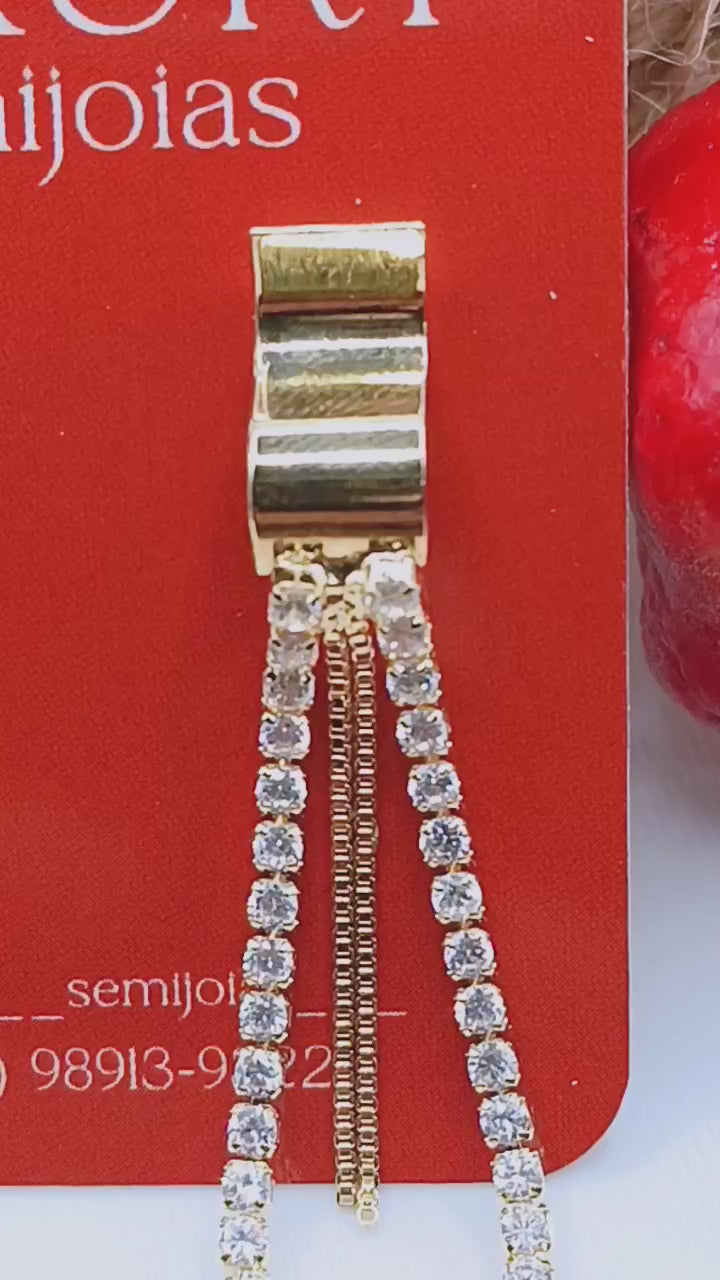 Gota Vazada com Micro zirconias Cravejadas