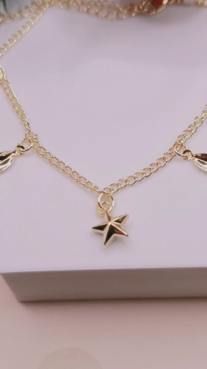 Tornozeleira Estrela e Folhas