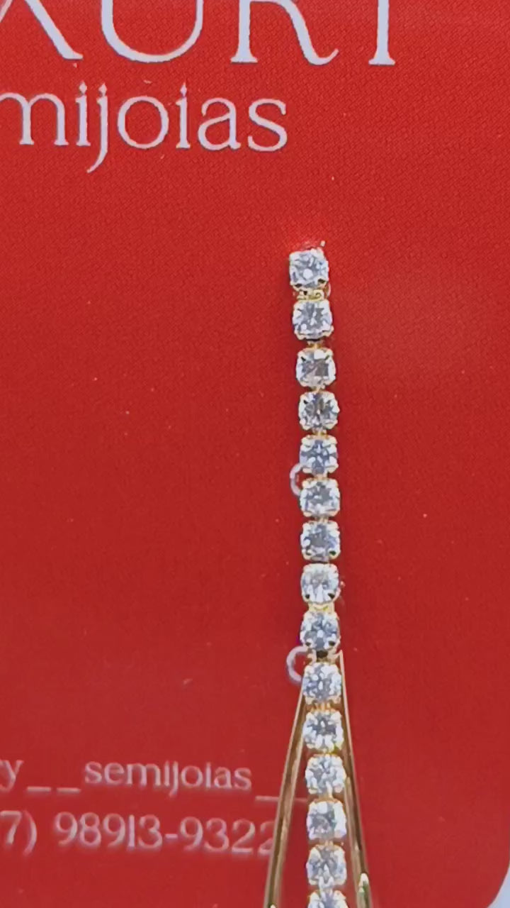 Brinco Gota com Micro Zirconias Cravejadas