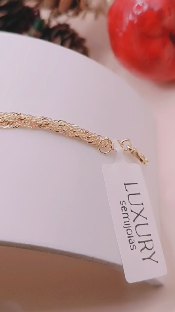 Pulseira Quatro Fios com Ponto de Luz