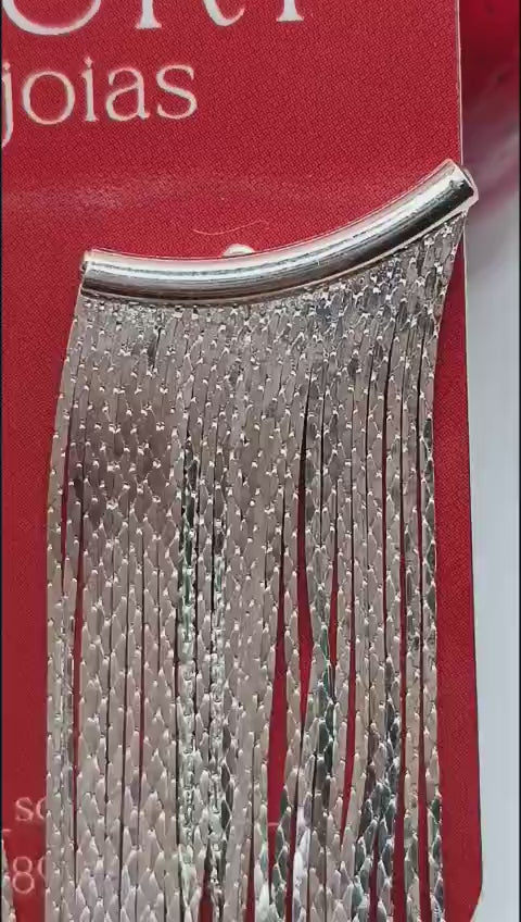 Brinco Franja Banhado a Prata