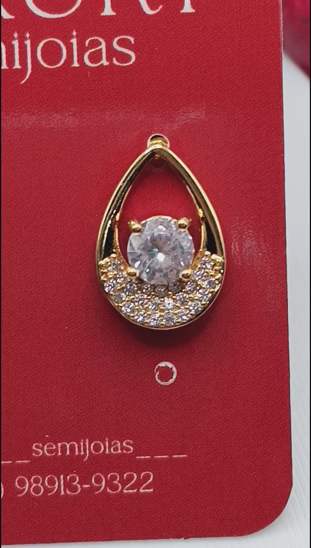 Brinco Gota Cravejado Zircônia