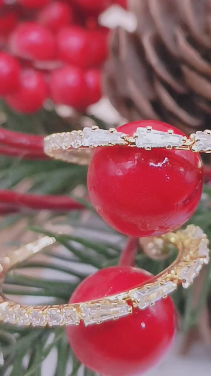 Brinco Argola com Micro Zirconias Cravejadas