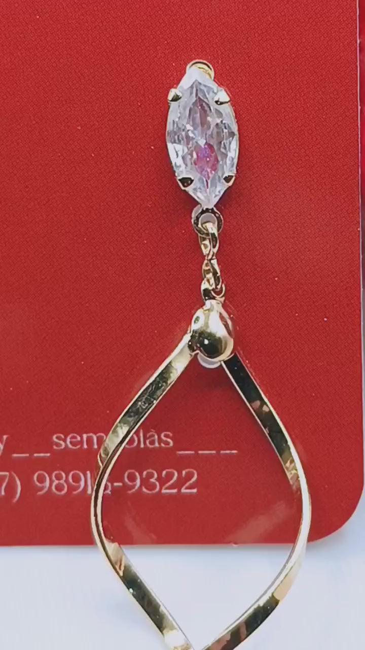 Brinco Gota com Zirconia na Base
