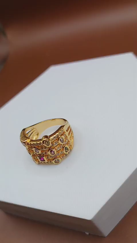 Anel Cravejado Zirconias