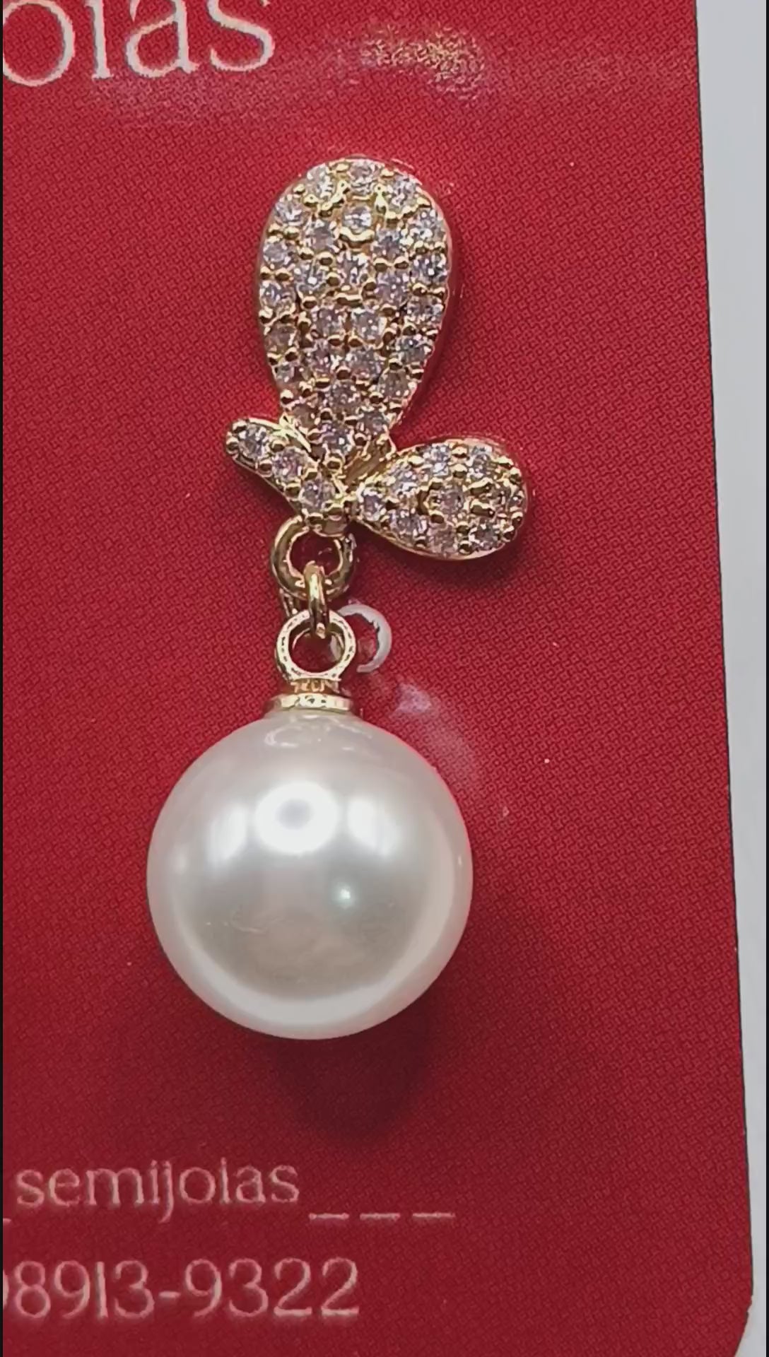 Brinco Meio Laço Perola