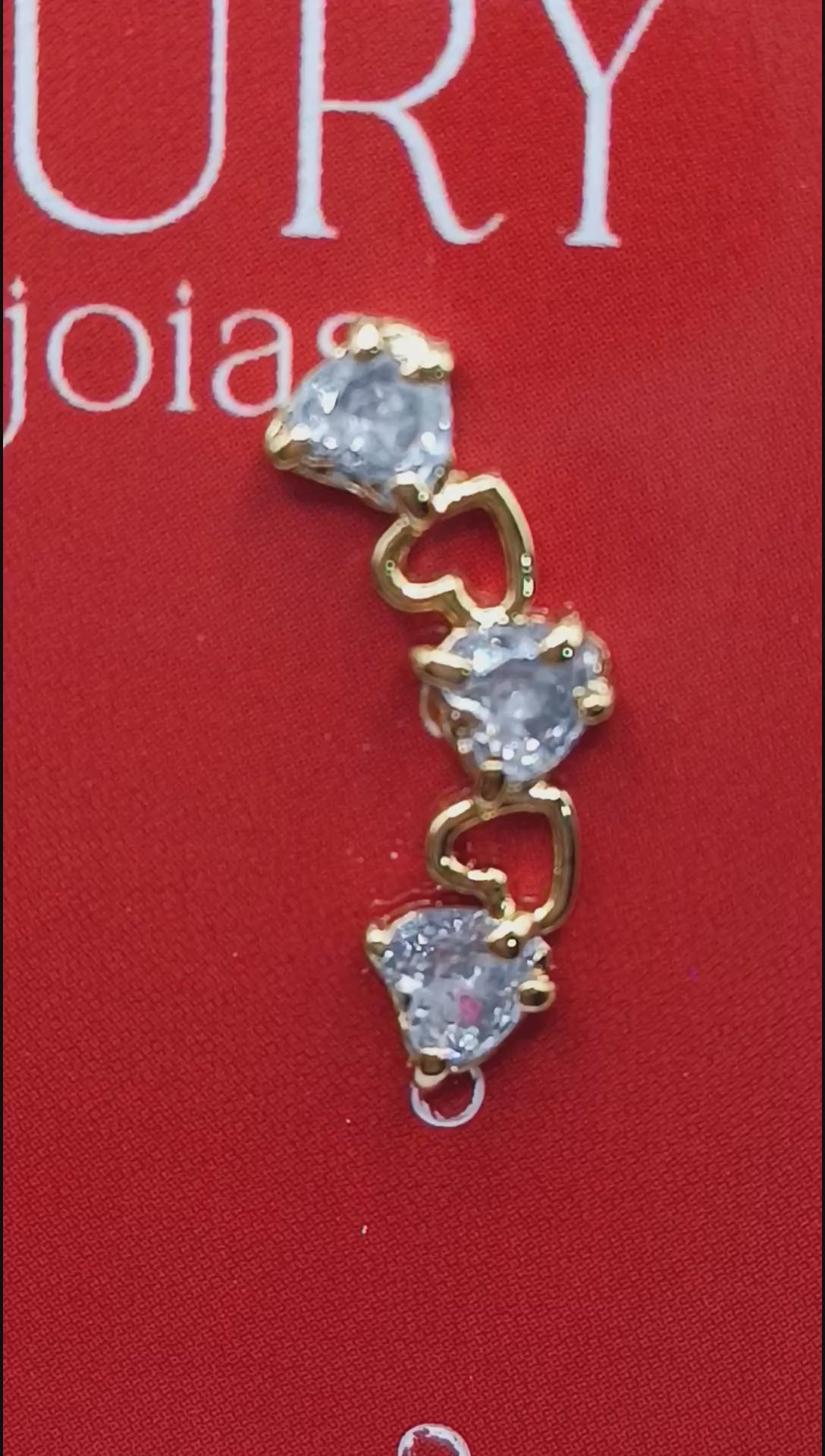 Brinco Corações Zircônia