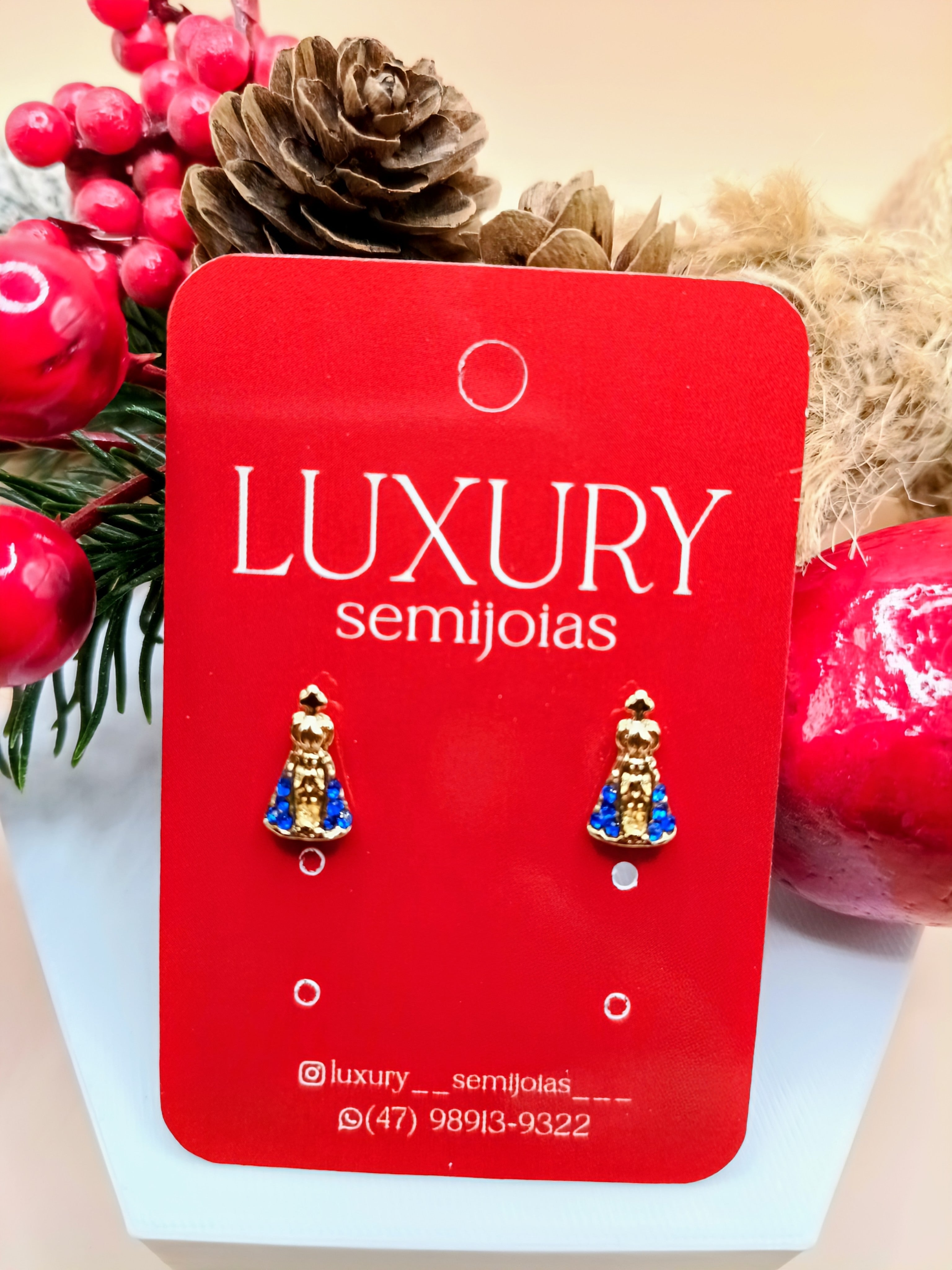 Brinco Nossa Senhora Pequeno Manto Azul