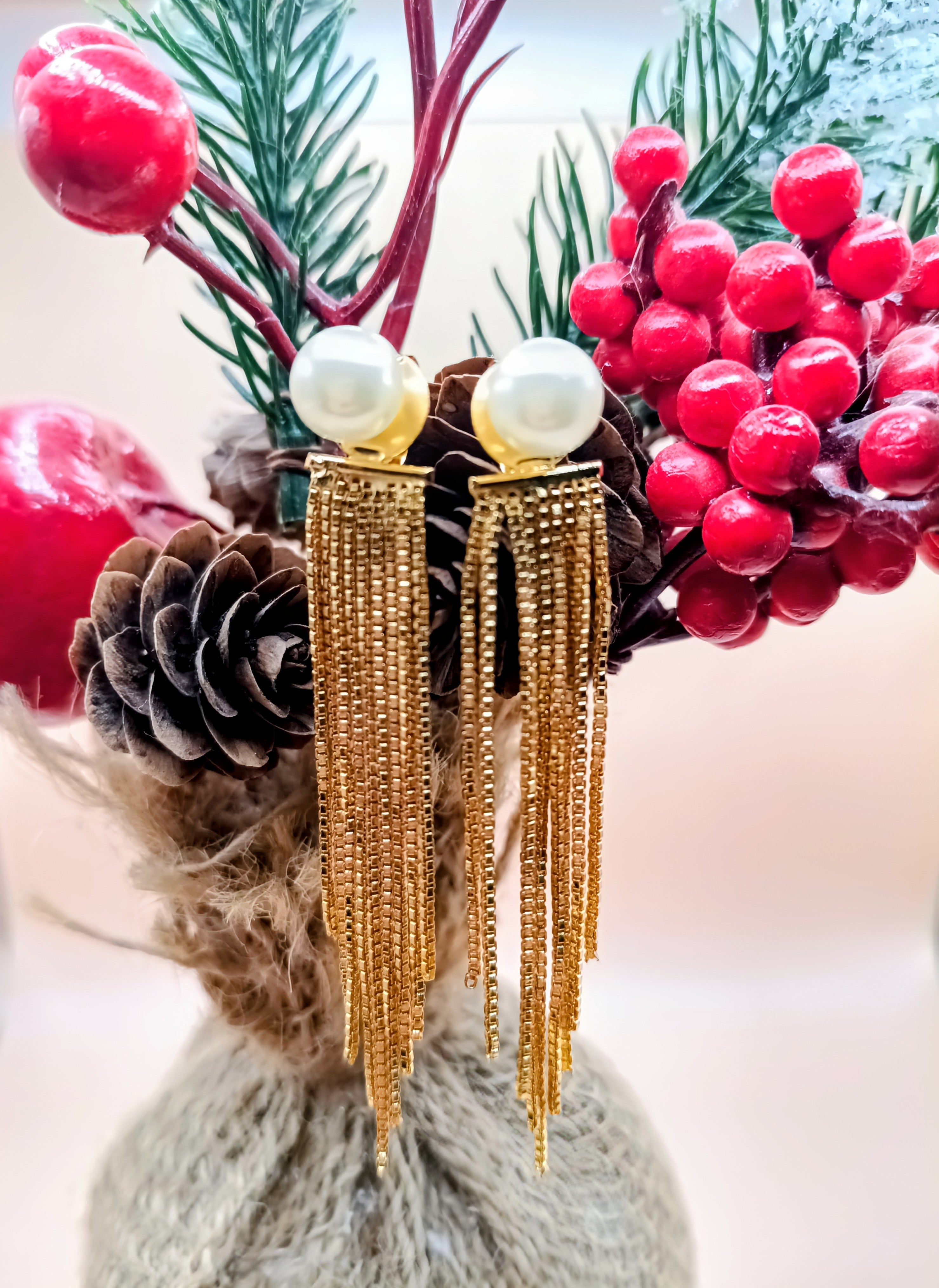 Brinco Franja Perola