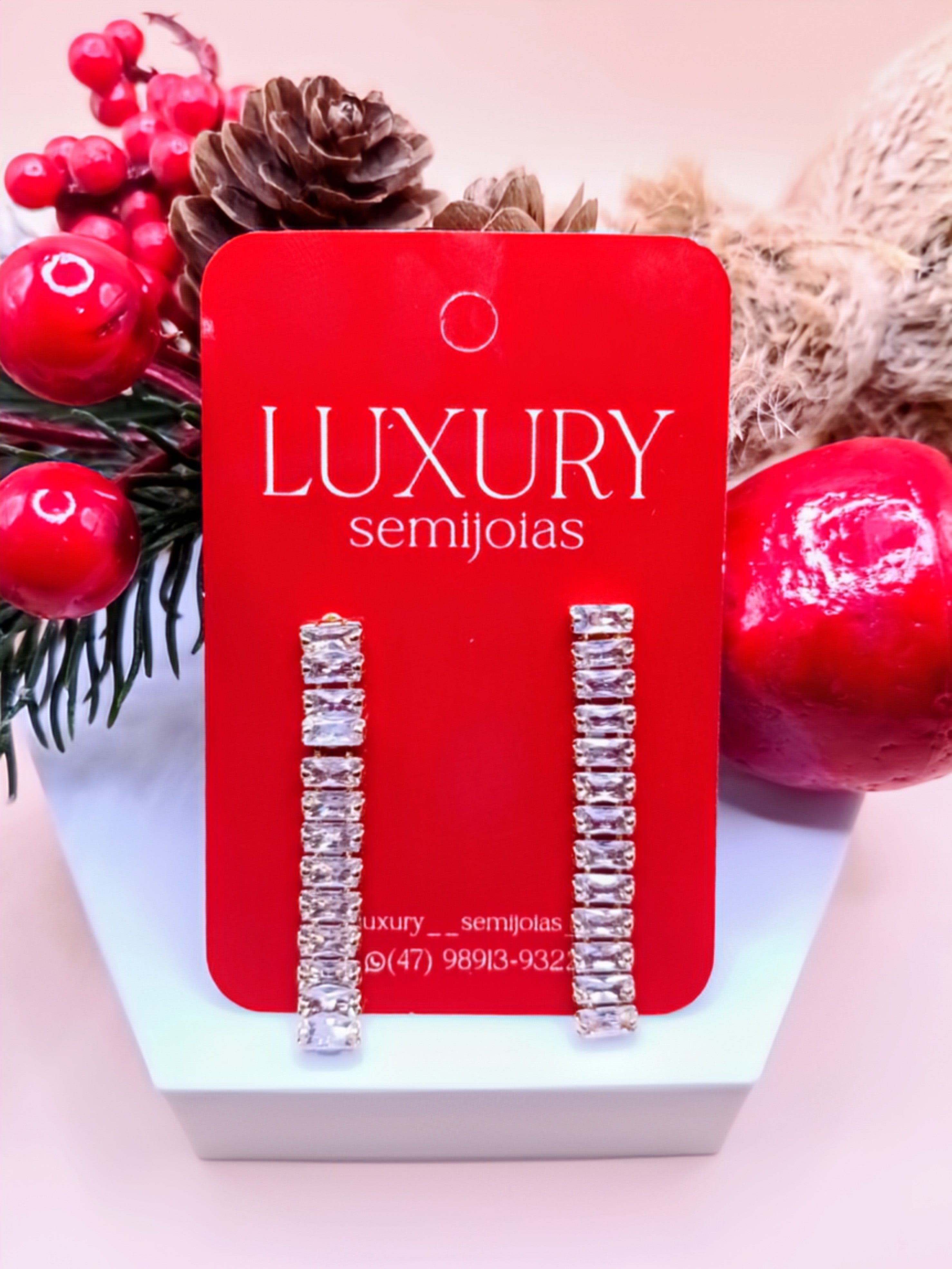 Brinco Riviera com Zirconias Cravejadas