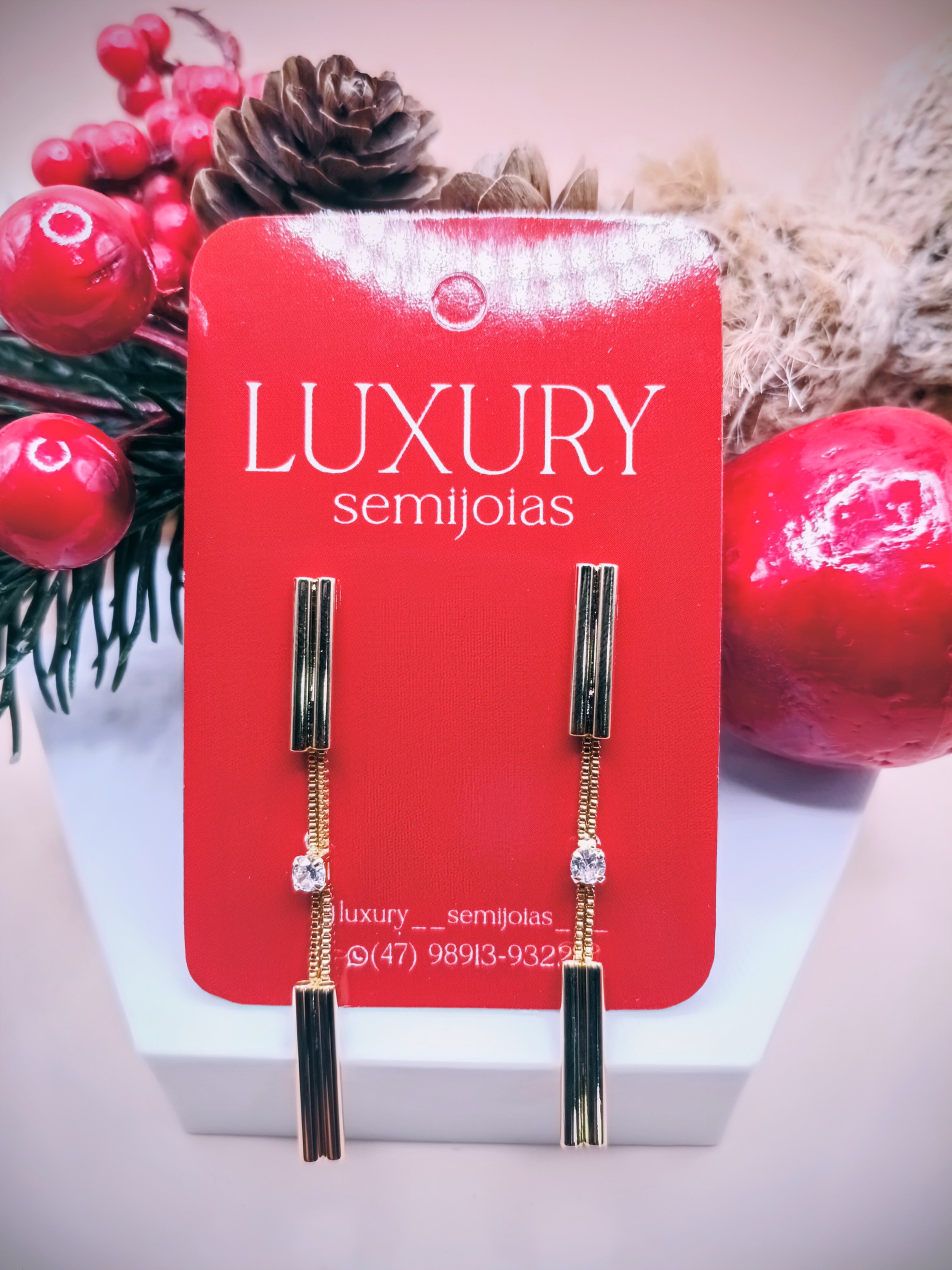 Brinco Fio com Zirconia no Meio