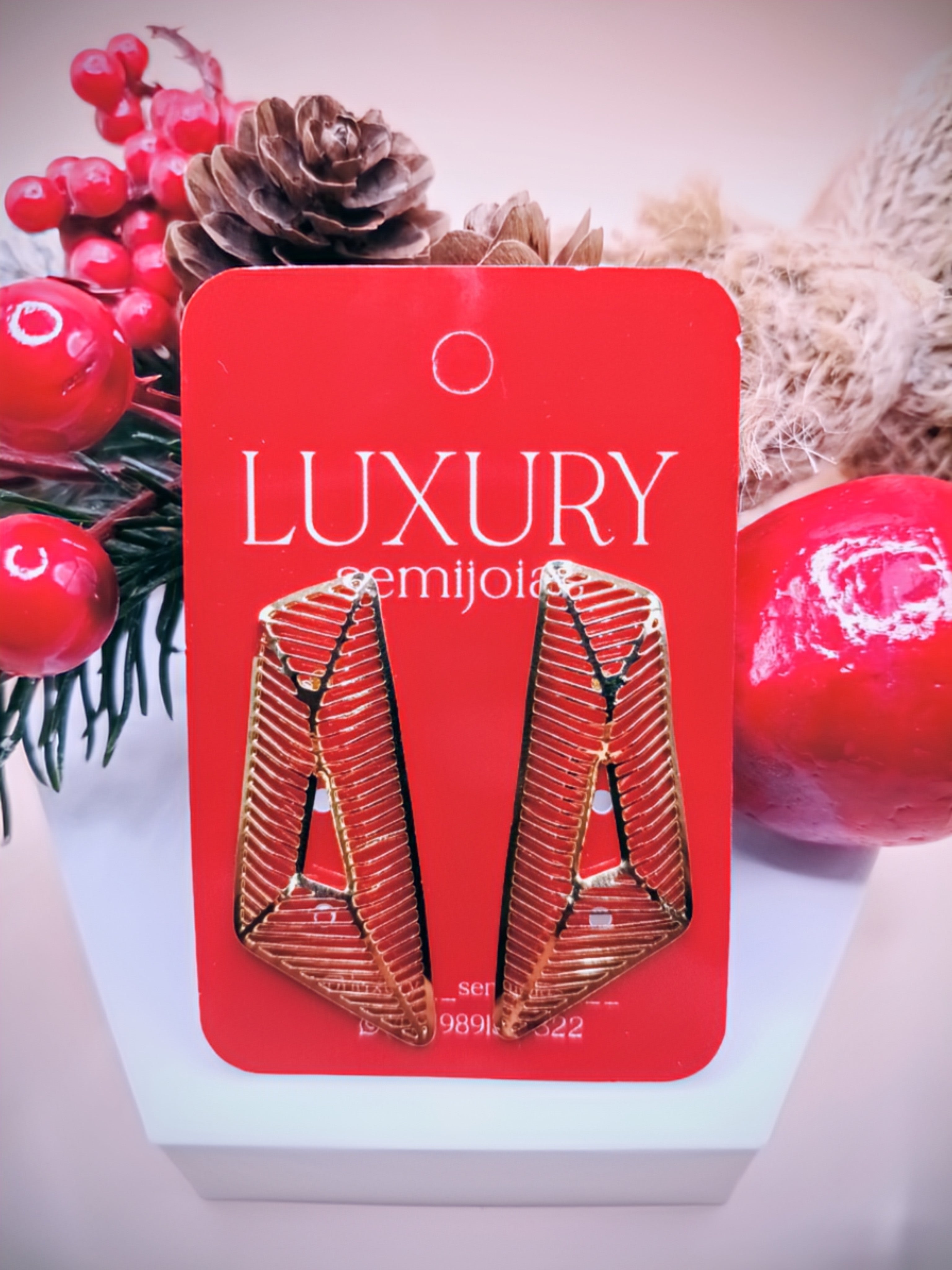 Brinco Retângulo Vazado