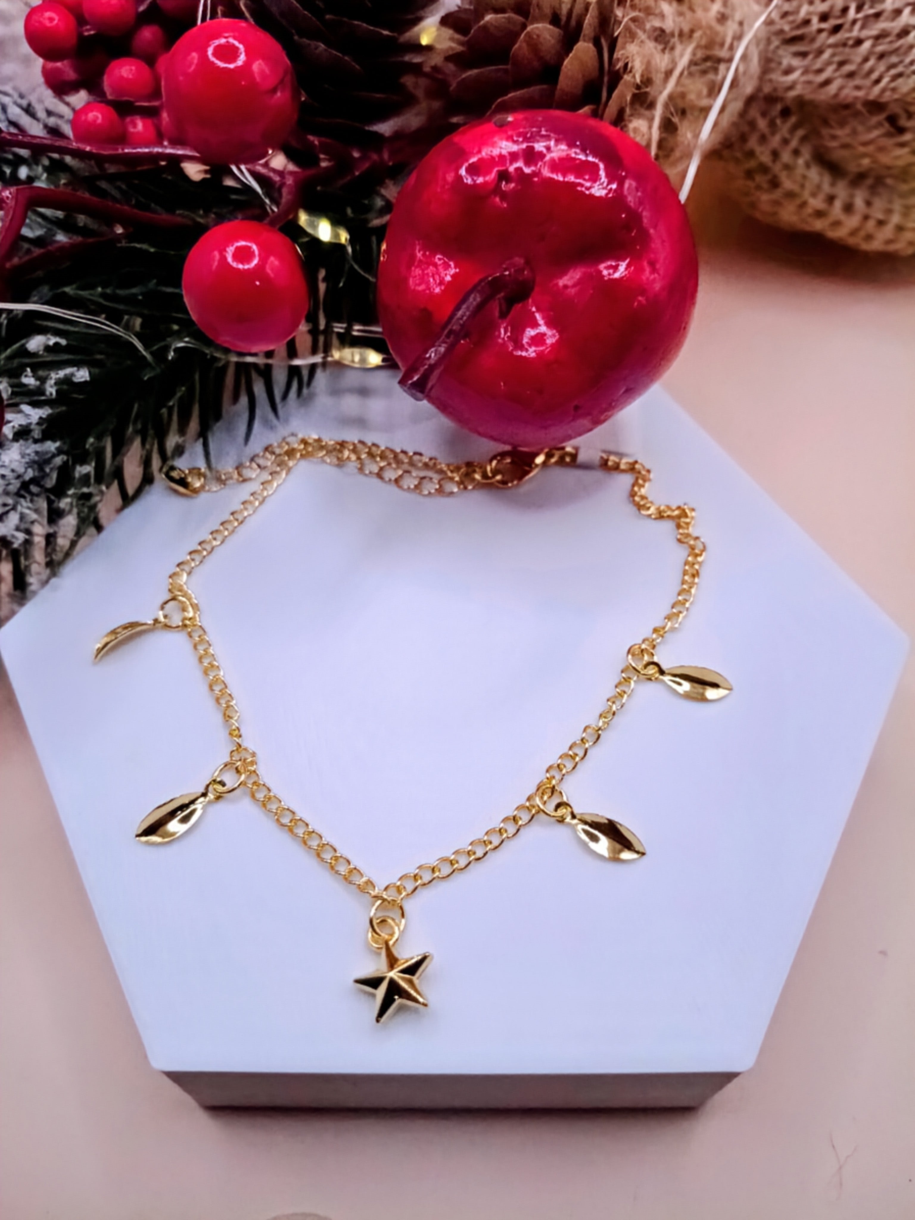 Tornozeleira Estrela e Folhas