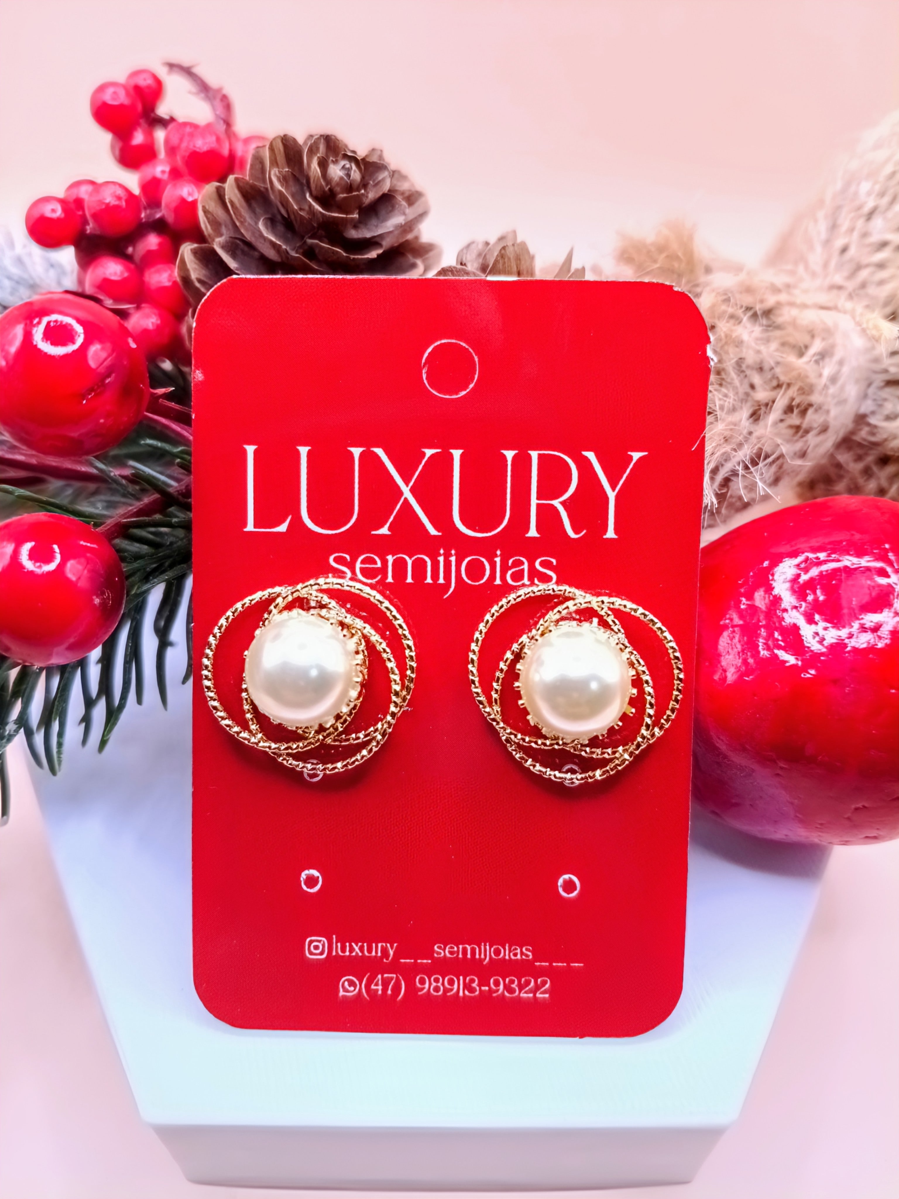 Brinco Pérolas Entrelaçado