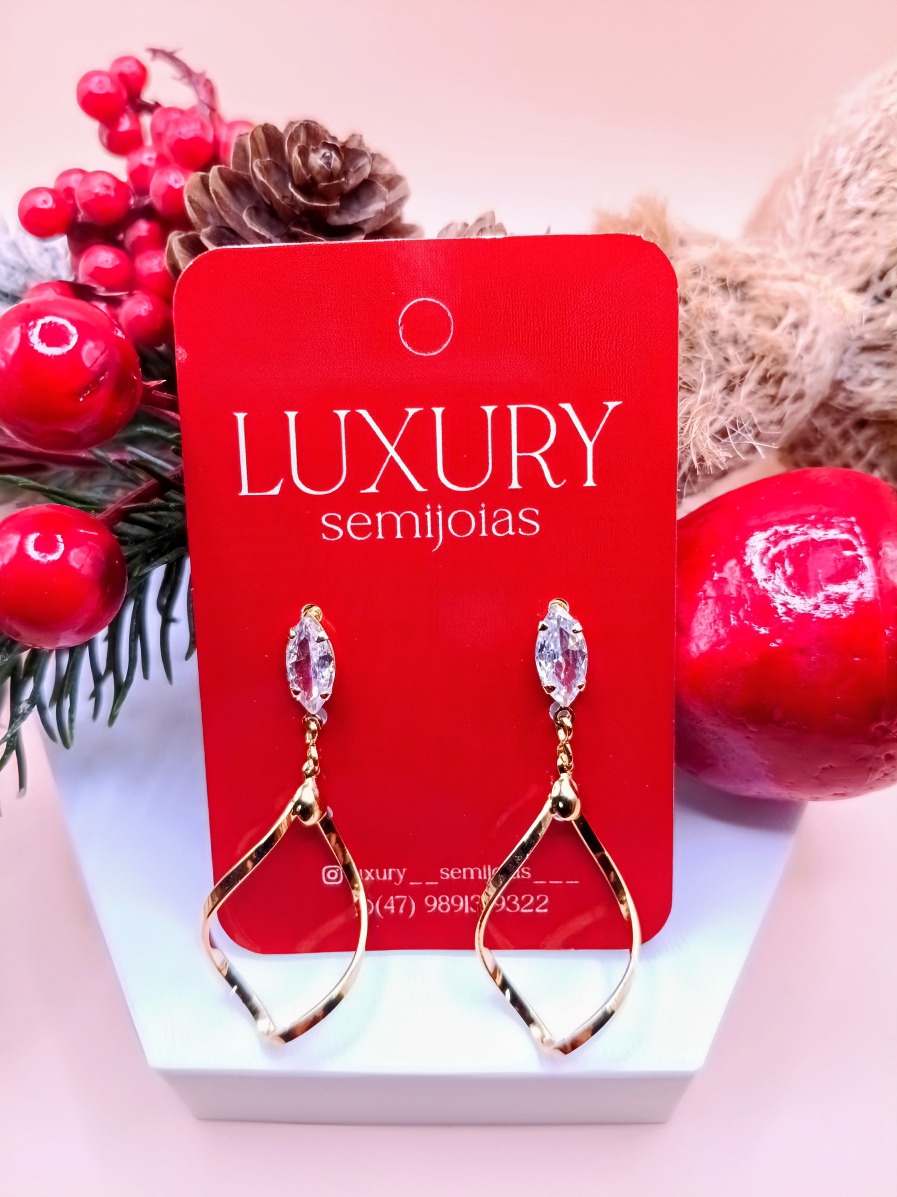 Brinco Gota com Zirconia na Base