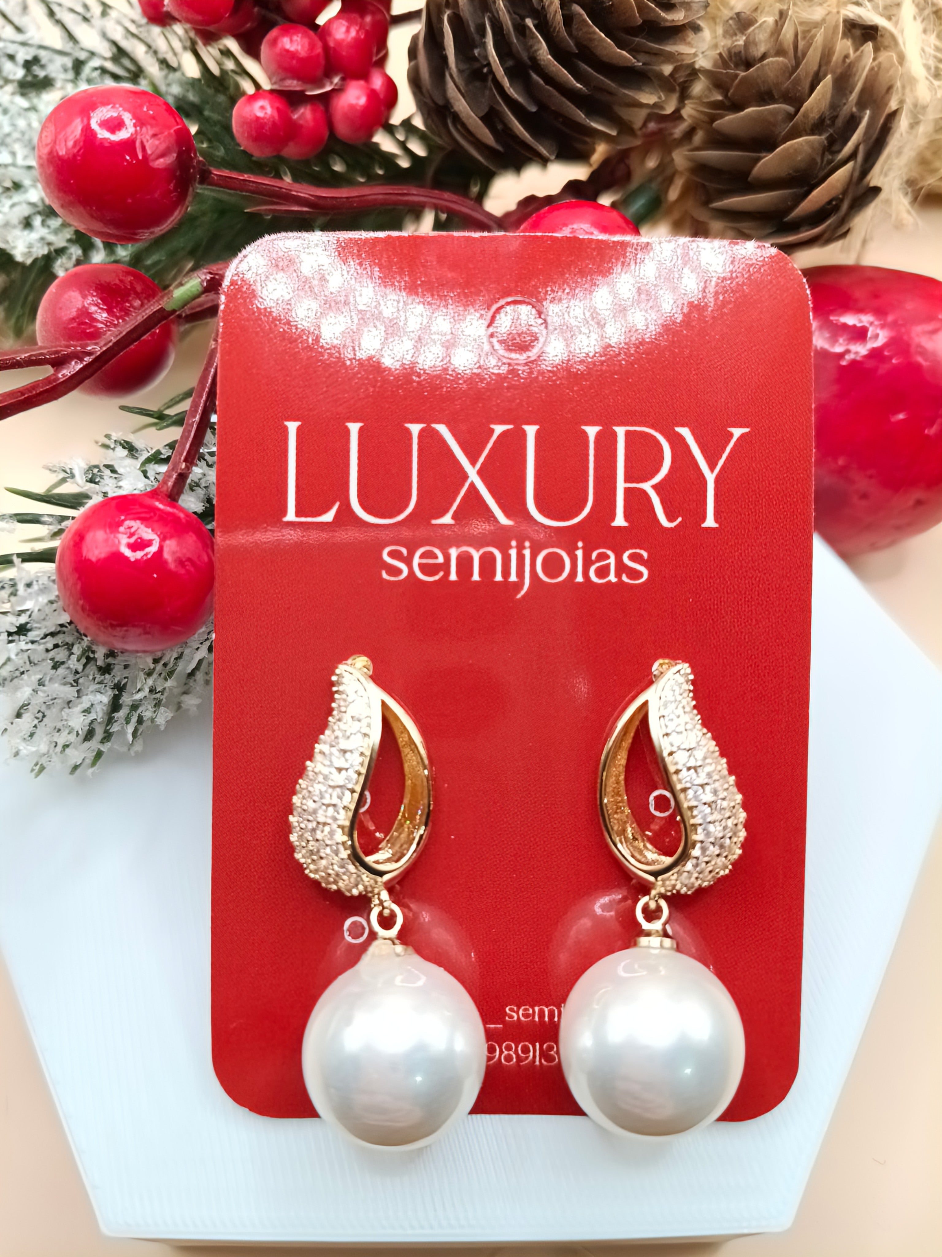 Brinco Gota com Perola