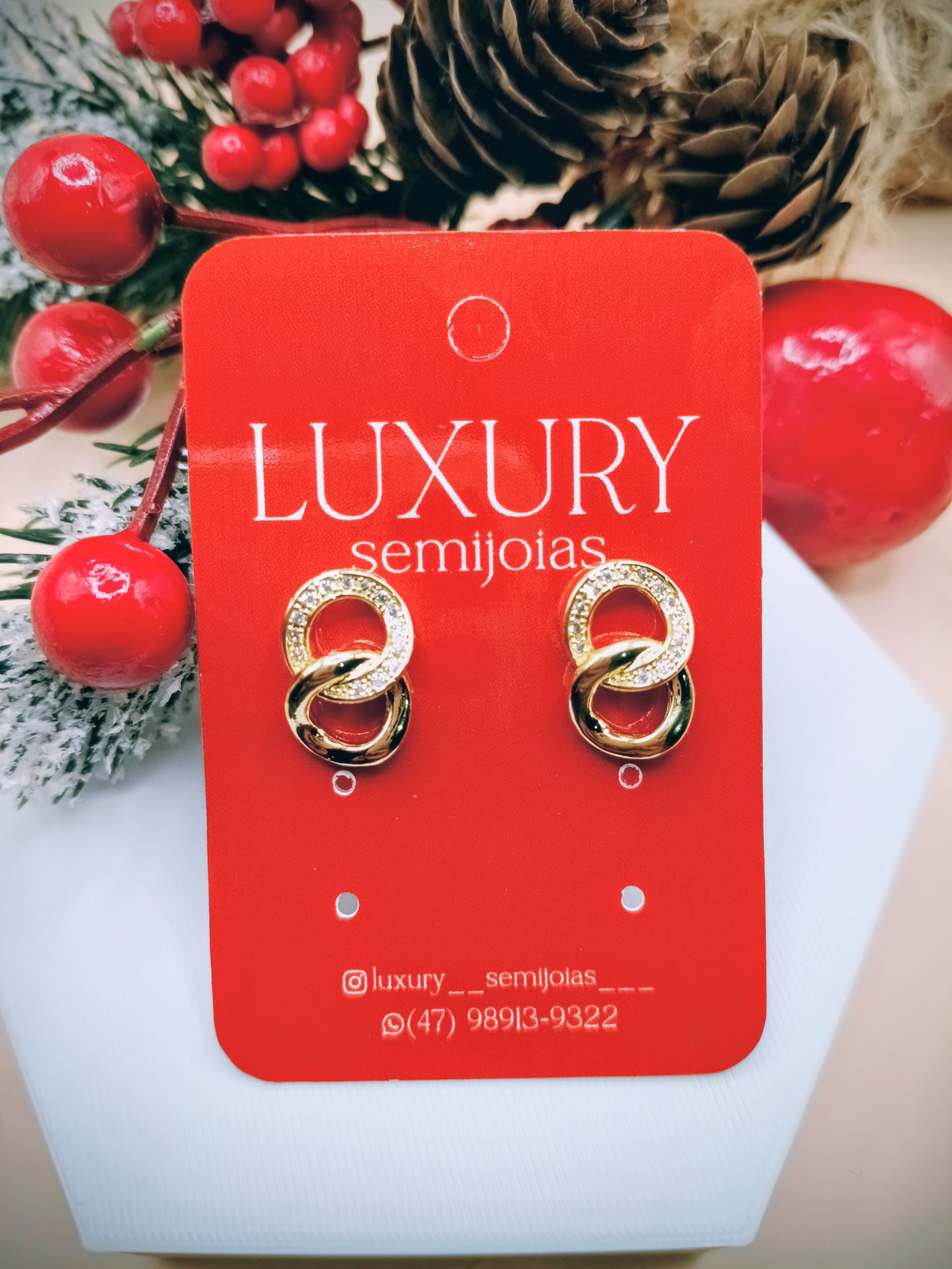 Brinco Elos Cravejado Zircônia