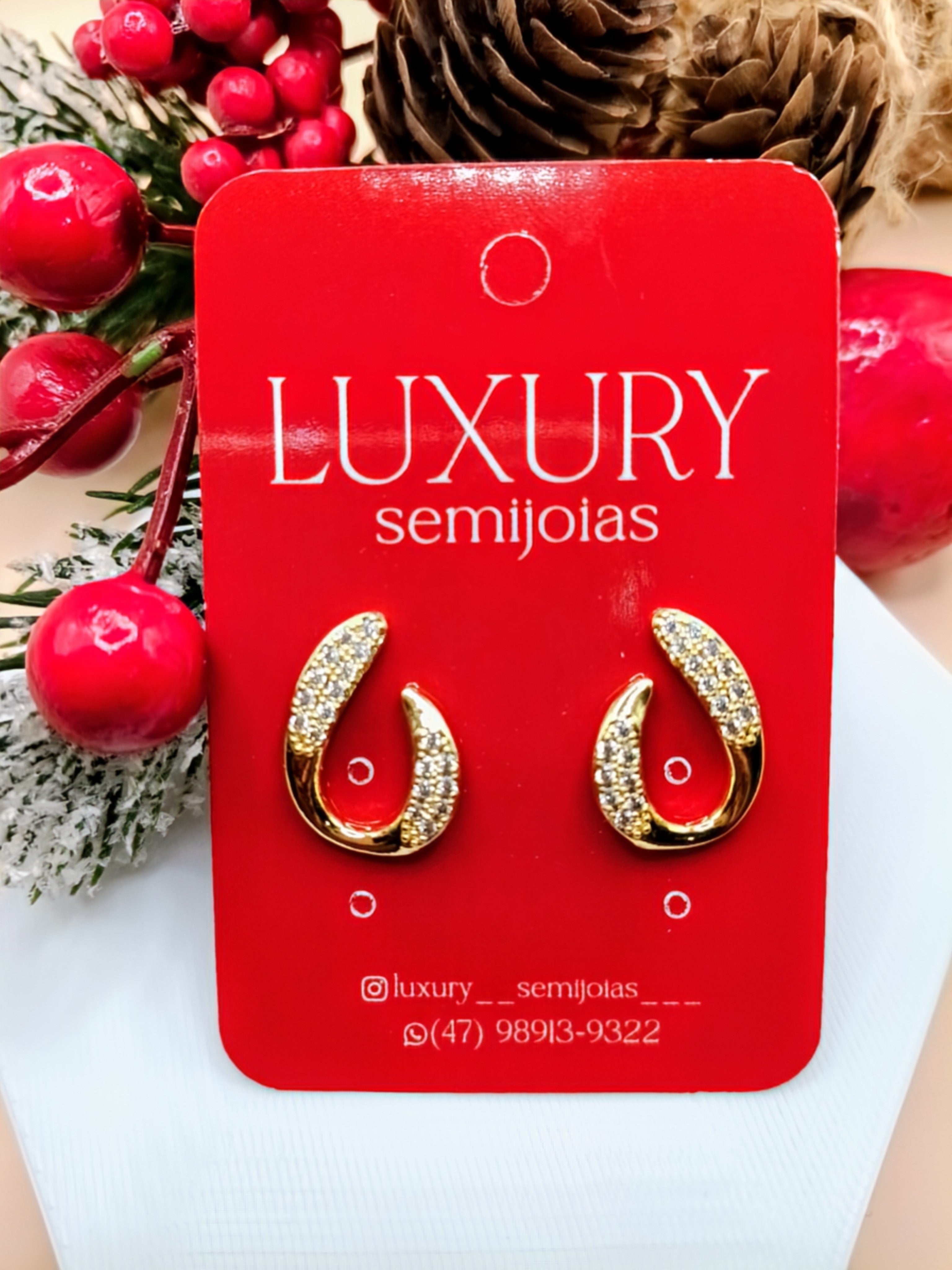 Brinco U Cravejado Zircônia