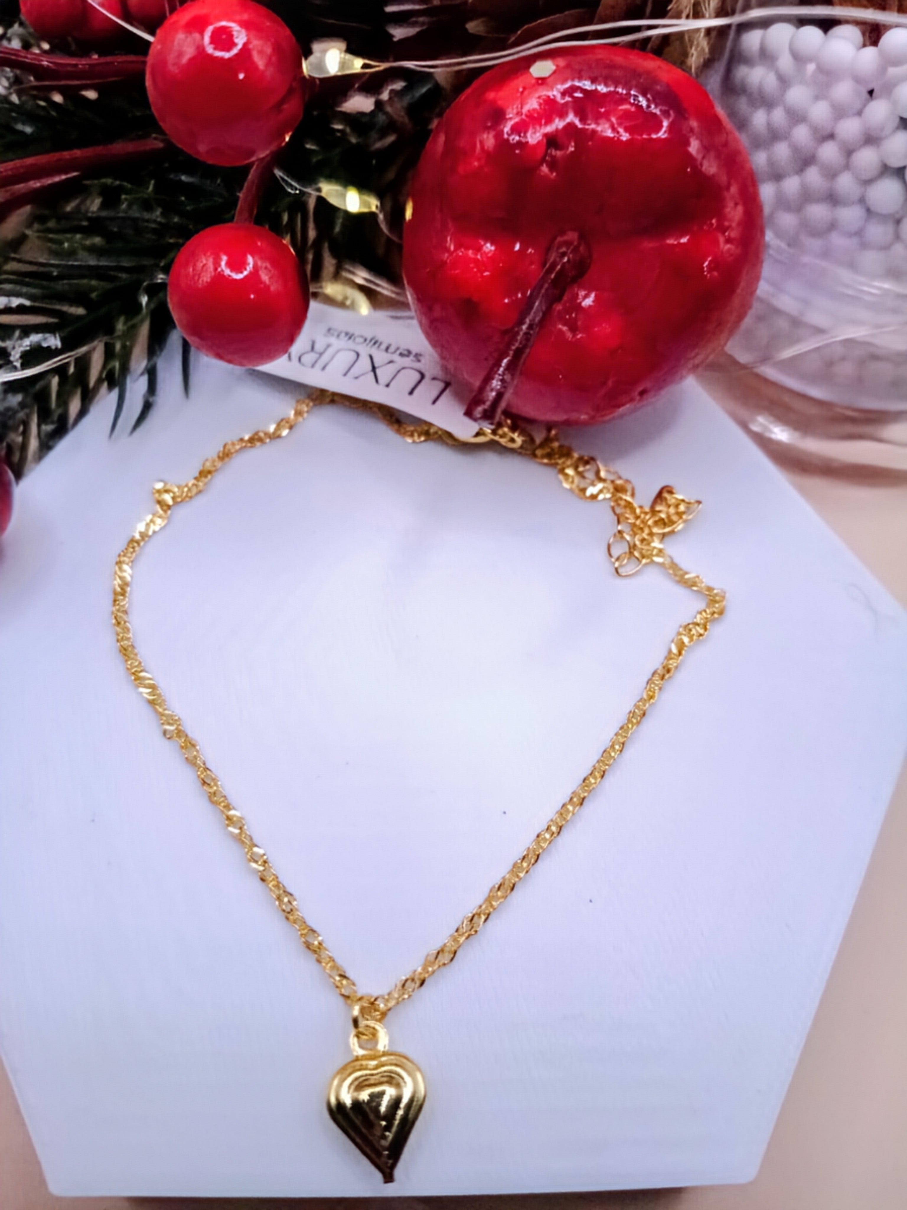 Tornozeleira Pingente Coração