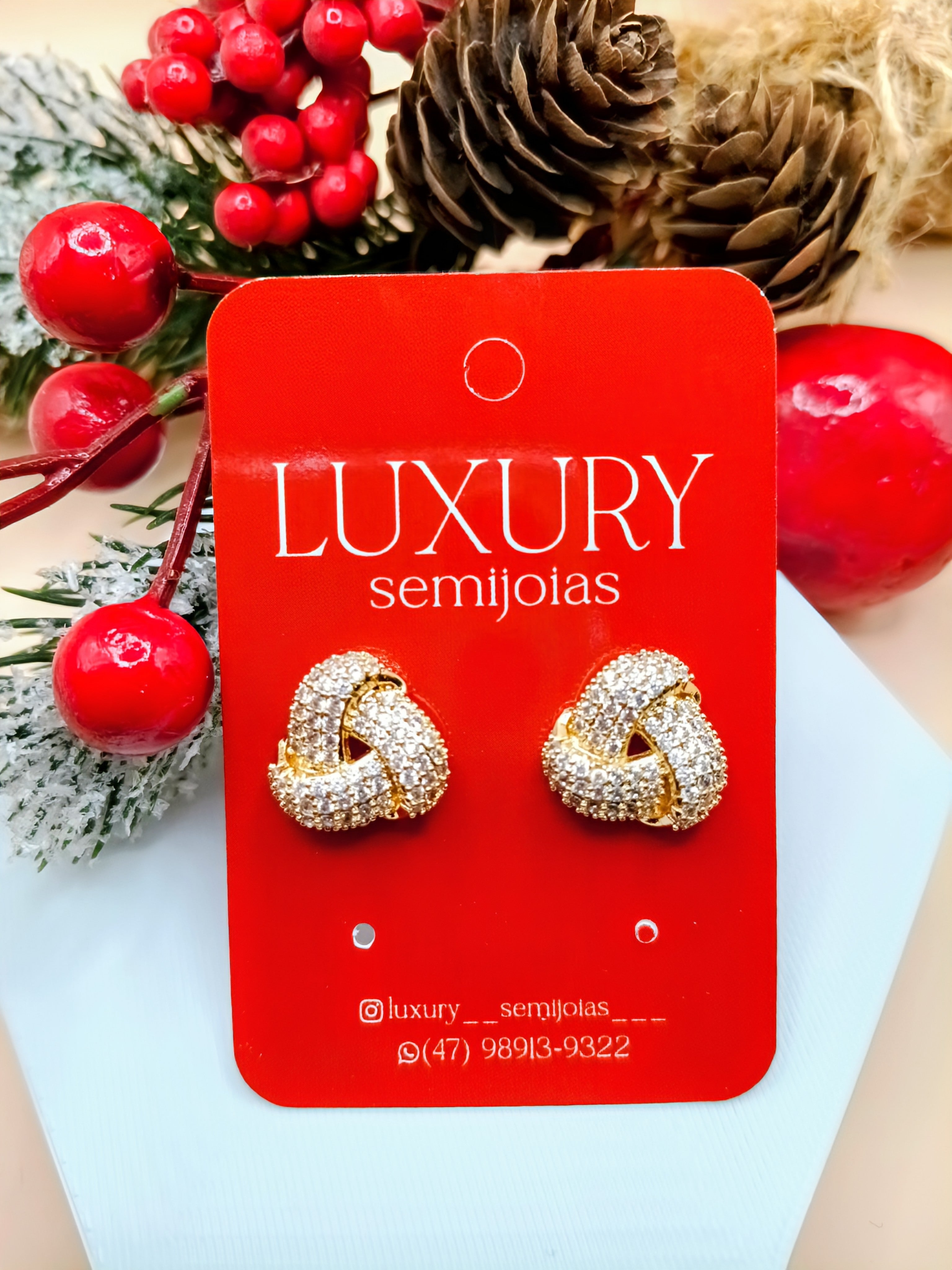 Brinco Entrelaçado Cravejado Zircônia